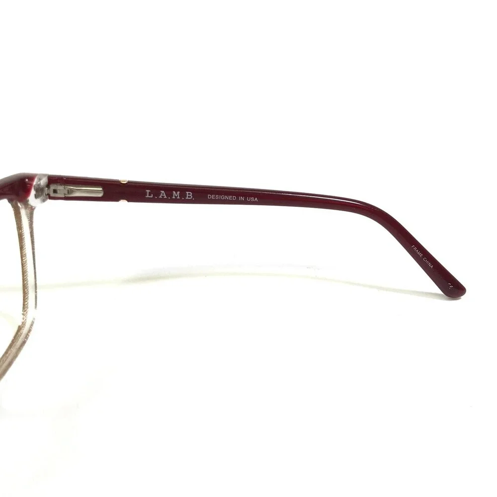 L.A.M.B Eyeglasses Frames LA084 BUR Red Clear Beige Striped 53-17-140